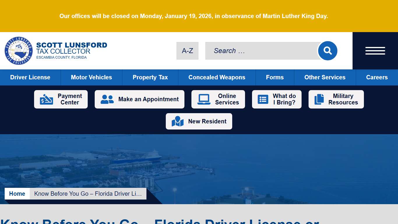 Know Before You Go - Florida Driver License or Identification Card - Tax Collector of Escambia County