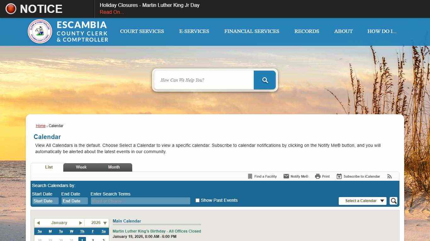 Calendar • Main Calendar